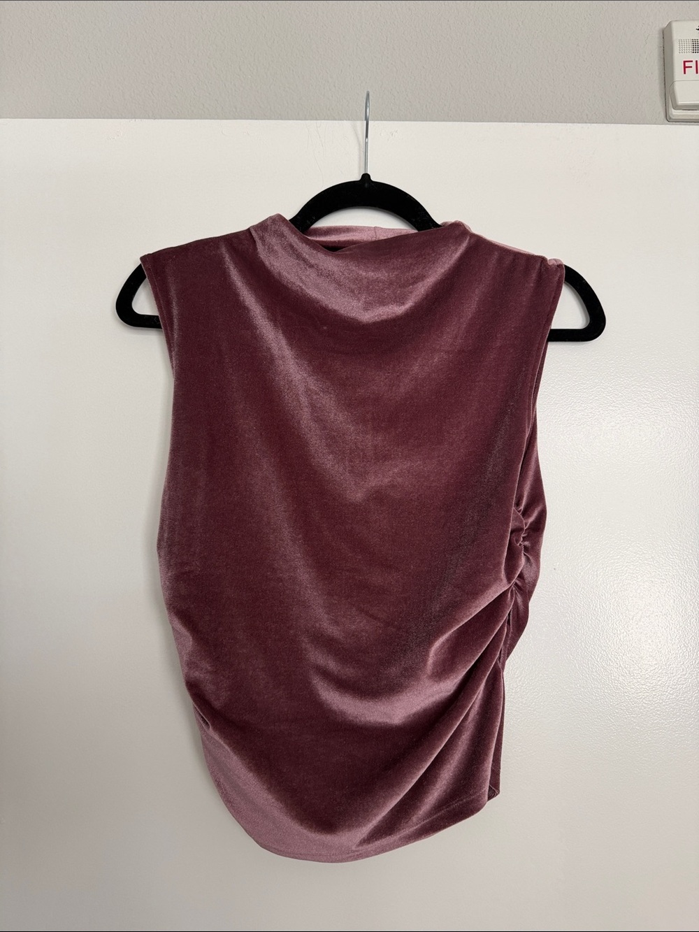 a new day Mauve Pink Velvet Ruched Sleeveless Tank Top Size XS